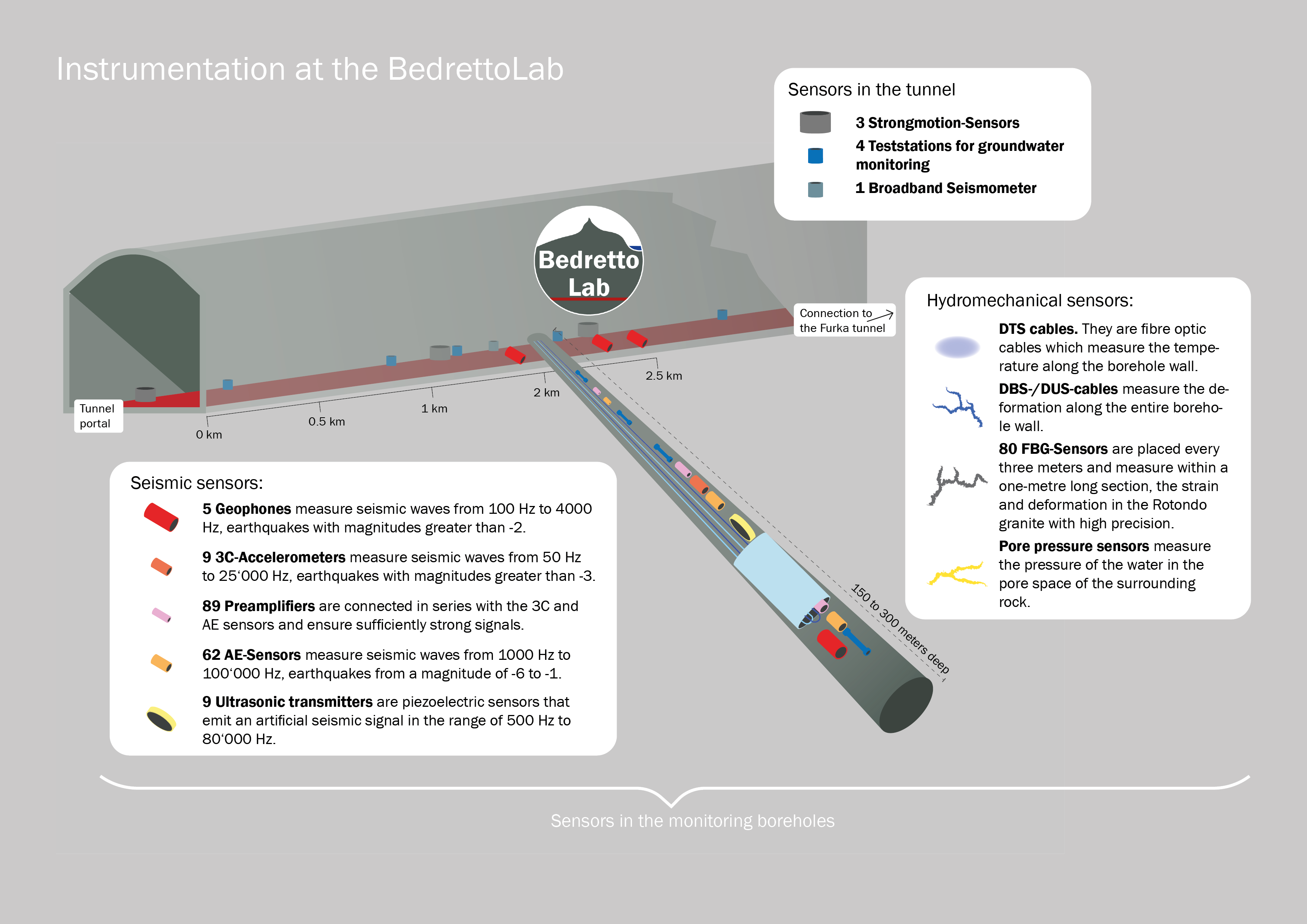 Sensors of the Bedretto Reservoir Project Monitoring Network 